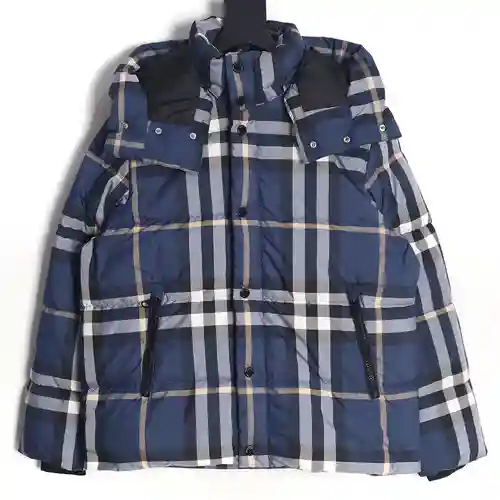 BBR Burberry chaqueta de plumas clásica a cuadros azul