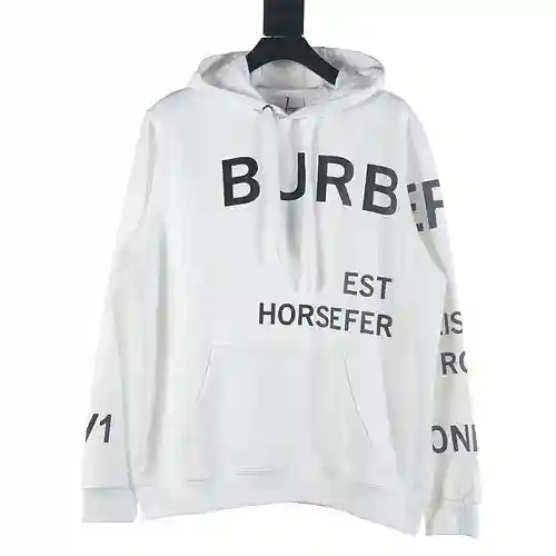 Burberry Sudadera con capucha y letras de goma gruesa BBR
