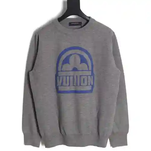 Jersey con cuello redondo y logo en jacquard LV/Louis Vuitton 23Fw