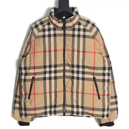 BBR/Burberry 19Fw chaqueta clásica de plumas a rayas a cuadros