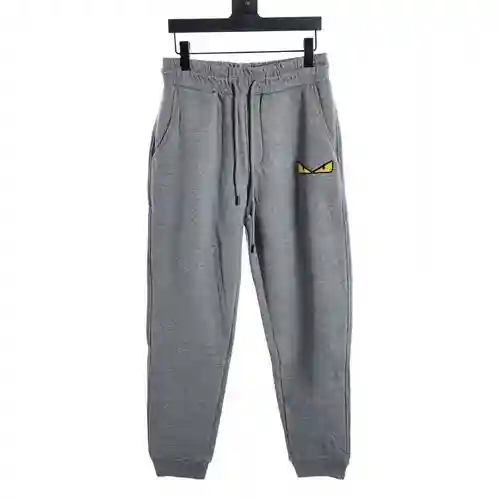 FEN*DI Pantalón Fendi de terciopelo con cepillo de dientes y pequeño monstruo bordado