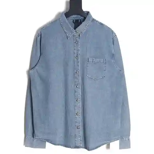 Croxin CH 23FW Chaqueta camisera vaquera de piel blanca de manga larga