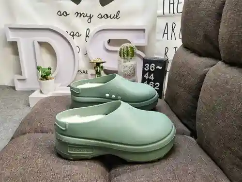 162Dadidas Adifom Stan Mule trébol zapatillas casuales de suela gruesa, zapatos que realzan, materia