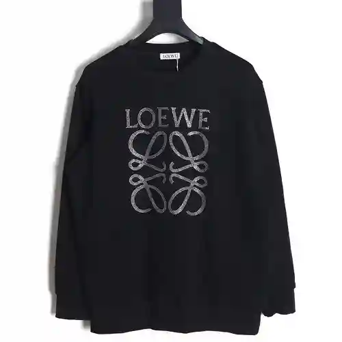 Loe*we 23FW sudadera con cuello redondo y diamantes calientes