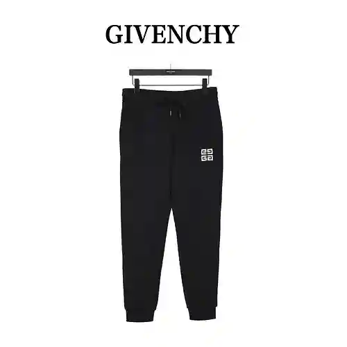 GVC/Givenchy 23Fw pantalones deportivos de algodón con logo Gongge bordado