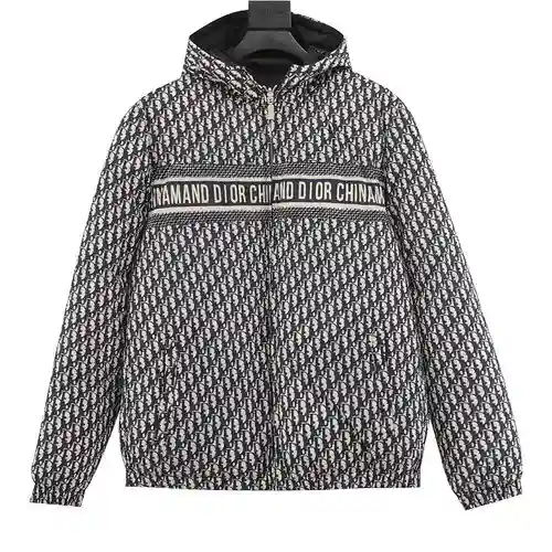 chamarra reversible de algodón con logo CD