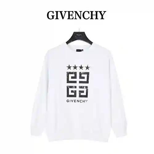 GVC/Givenchy 23ss 4Gsudadera con cuello redondo y logo estampado