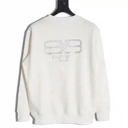 BLCG Balenciaga 23FW sudadera con cuello redondo y botón de bloqueo de diamantes calientes