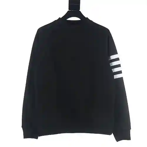 Tom Brown TB sudadera con cuello redondo y patchwork de cuatro barras y terciopelo