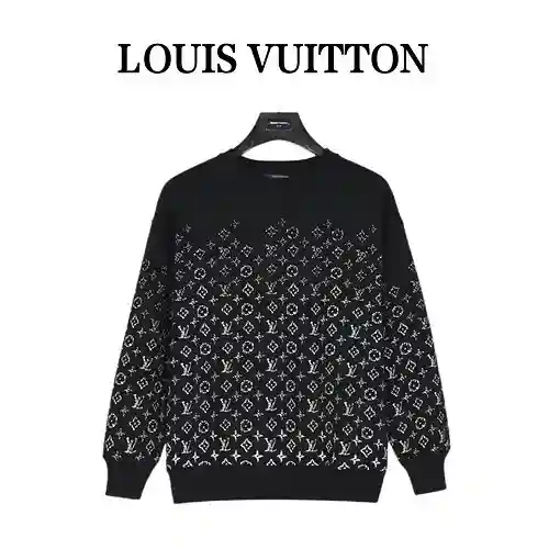 Sudadera con cuello redondo y gradiente de presbicia con estampado integral LV/Louis Vuitton 23Fw