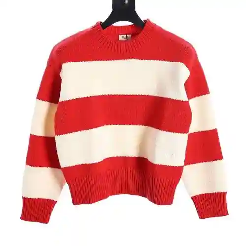 Jersey de cuello redondo de mujer a rayas CE Christmas Limited