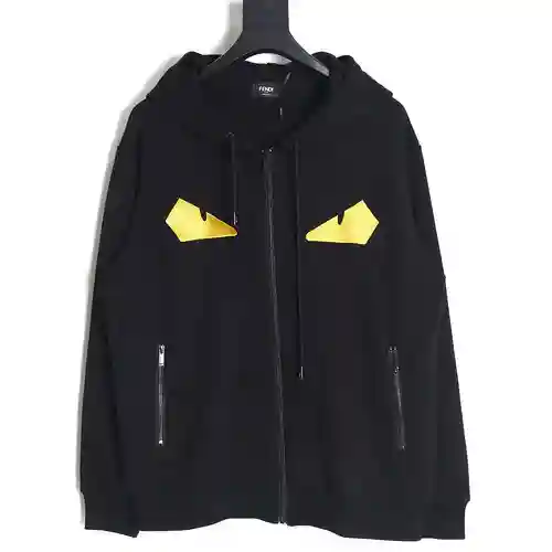 Fen*di/Fendi chaqueta clásica con cremallera y monstruo de ojos con costuras