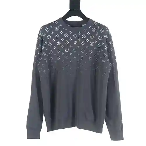 Jersey con cuello redondo y estampado semidegradado LV 23FW