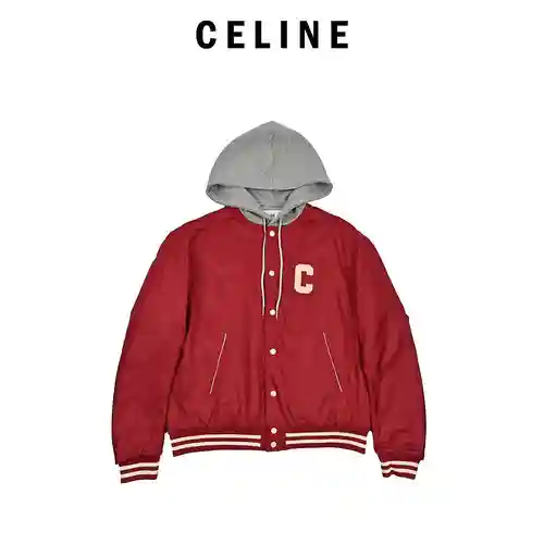 CE/Céline nueva chaqueta de algodón con capucha y letras bordadas