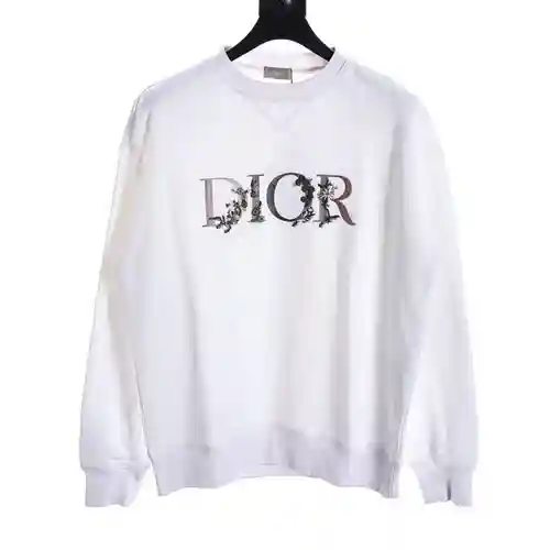 CD sudadera con cuello redondo y bordado floral degradado