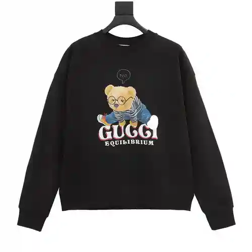 Sudadera con cuello redondo y estampado de oso de anteojos de G Home