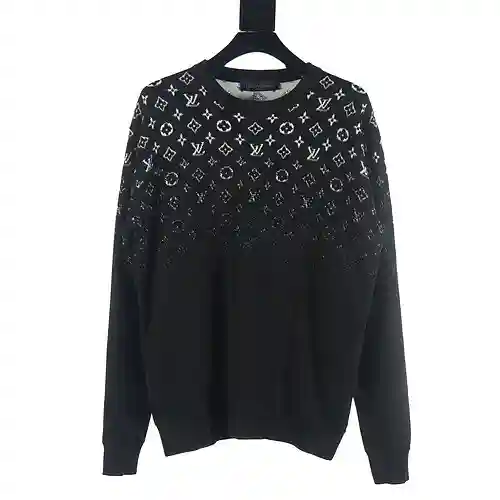 Jersey con cuello redondo y estampado semidegradado LV 23FW