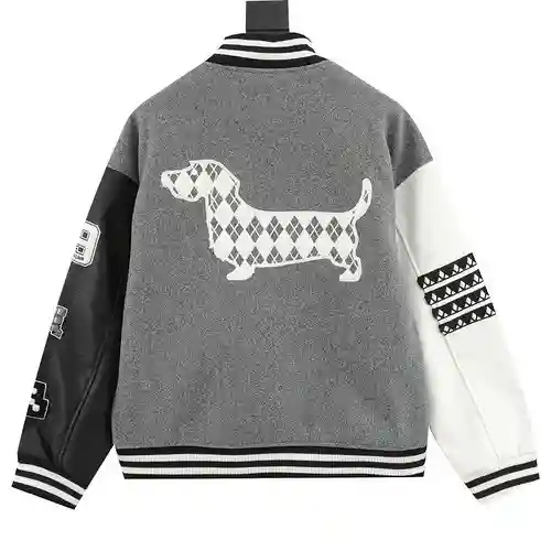 Chaqueta béisbol TB de felpa con patchwork bordado