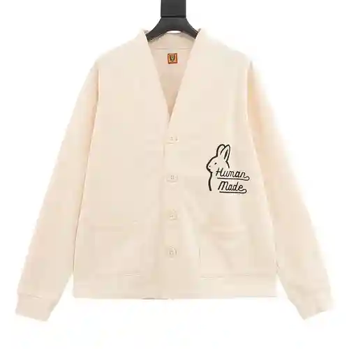 Cárdigan tipo sudadera con estampado de conejito hecho por humanos