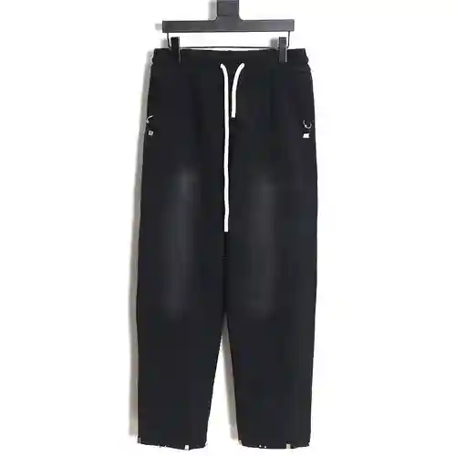 BLCG/Balenciaga pantalones de chándal rectos lavados con hebilla perforada