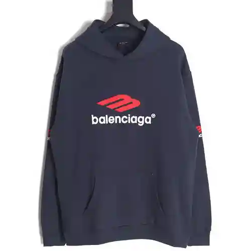 BLCG Balenciaga sudadera con capucha doble M roja delantera y trasera