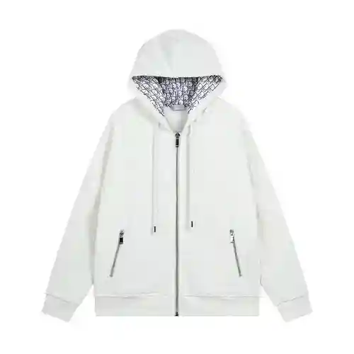 CD/Dior nueva toalla de industria pesada bordada jacquard con capucha chaqueta tipo cárdigan con cre