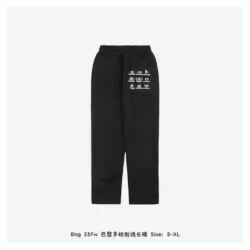 Blcg 23Fw Paris pantalón con varias etiquetas bordadas