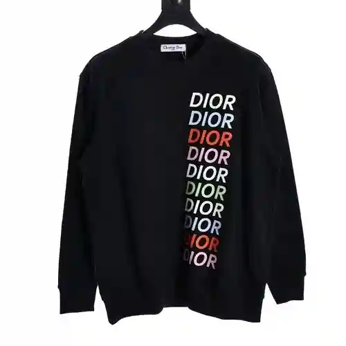 Sudadera CD/Dior con cuello redondo y logo colorido estampado
