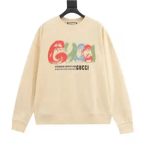 Sudadera con cuello redondo y estampado de letras de dibujos animados de G Home