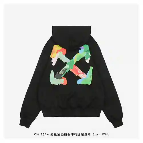 Sudadera con capucha y estampado de flechas con pintura al óleo de colores OW 23Fw