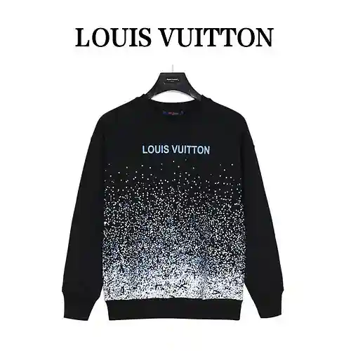 Sudadera con cuello redondo y estampado de logo degradado estrellado LV/Louis Vuitton 23Fw