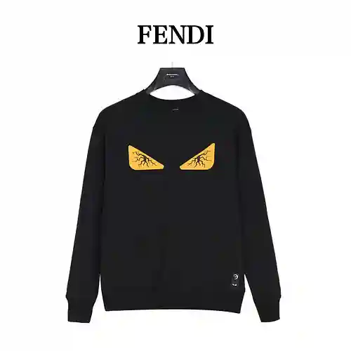 23Fen*di/Fendi sudadera con cuello redondo pegada tridimensional con ojos agrietados