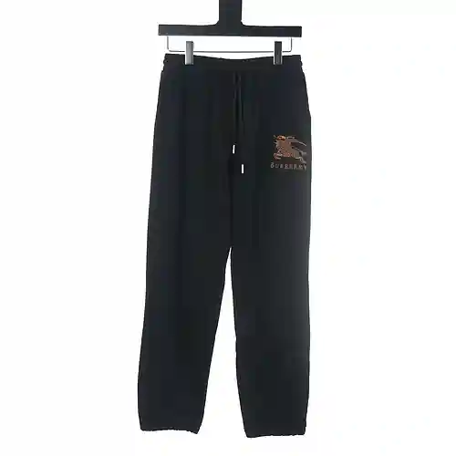 Burberry BBR 23FW pantalones caqui con bordado de caballo de guerra