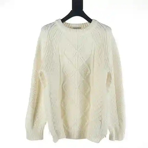 Dior CD 23FW suéter preppy con cuello redondo y cremallera en el brazo