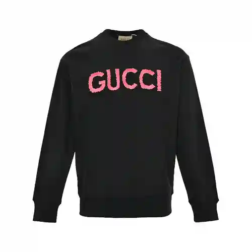 G Inicio/Sudadera Gucci 23Fw con letras bordadas tridimensionales y cuello redondo