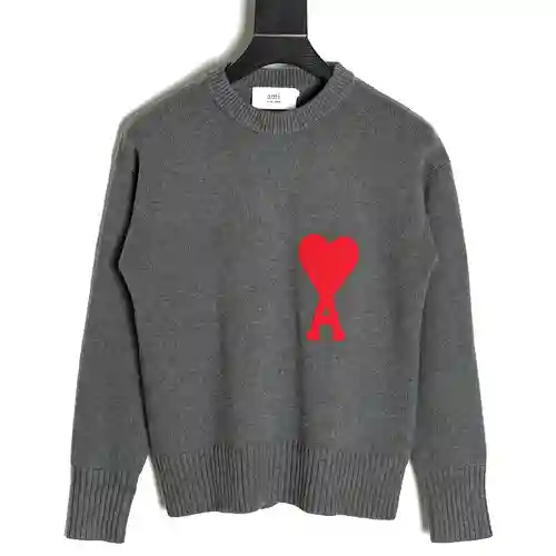 AMI*RI 21FW suéter con cuello redondo y bordado love