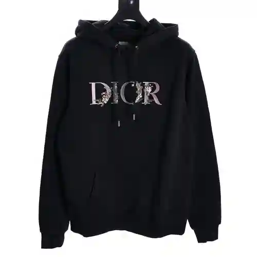 CD sudadera con capucha y bordado floral degradado