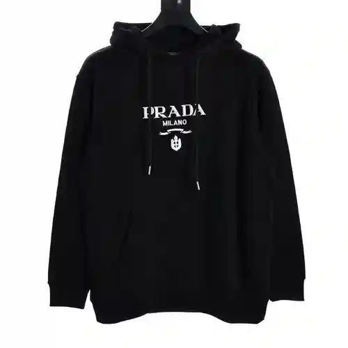 Sudadera con capucha PRA*DA con logo bordado en el pecho