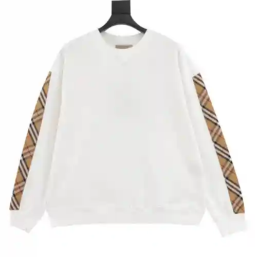 Sudadera clásica con cuello redondo y rayas a cuadros laterales BBR