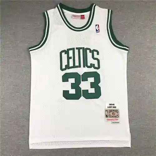 MN Mitchell Edición Retro Celtics 33 Pájaro Blanco