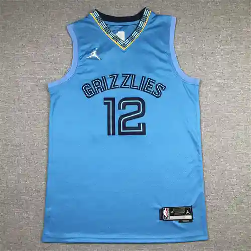 Grizzlies 12 Morante Azul claro 75.º aniversario Etiqueta de diamante Jordan