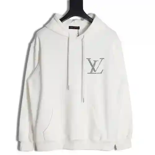 Sudadera con capucha y letras de diamantes LV Louis Vuitton 23FW