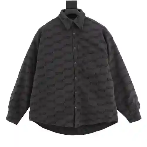 BLCG 23FW nueva chaqueta de algodón con solapa jacquard con cierre doble B estándar