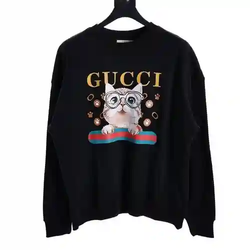 GU*CCI sudadera con cuello redondo y estampado Dr. Cat
