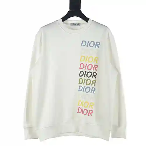 Sudadera Dior CD 23FW con logo colorido estampado y cuello redondo