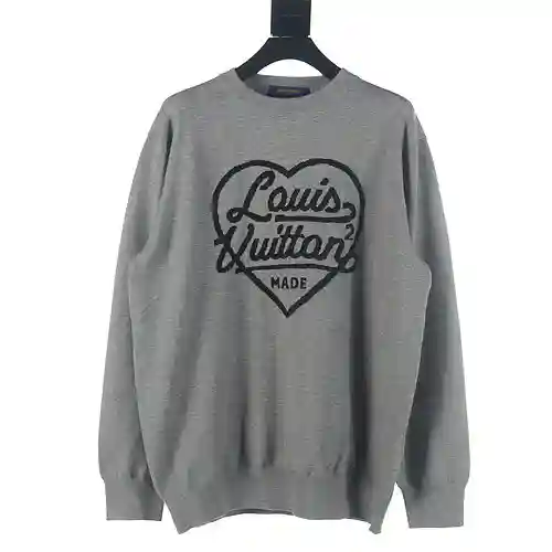 LV 23Fw jersey love de jacquard con cuello redondo