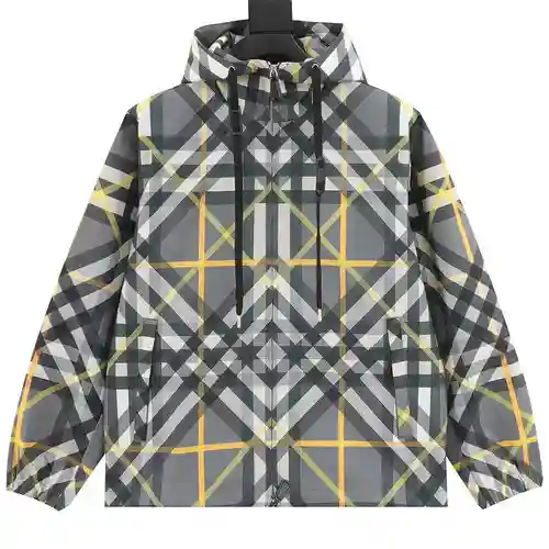 BBR 23FW chaqueta con capucha a cuadros cruzados