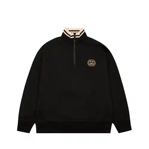 Sudadera con cremallera gruesa y logo bordado Gu*cci/Gucci 24ss