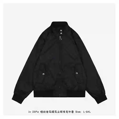 1v 23Fw chaqueta con cuello alto en jacquard y estampado oscuro
