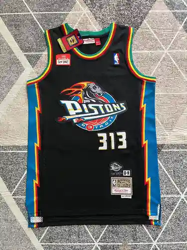 Pistons 313 Horse Head SHADY camiseta de baloncesto negra